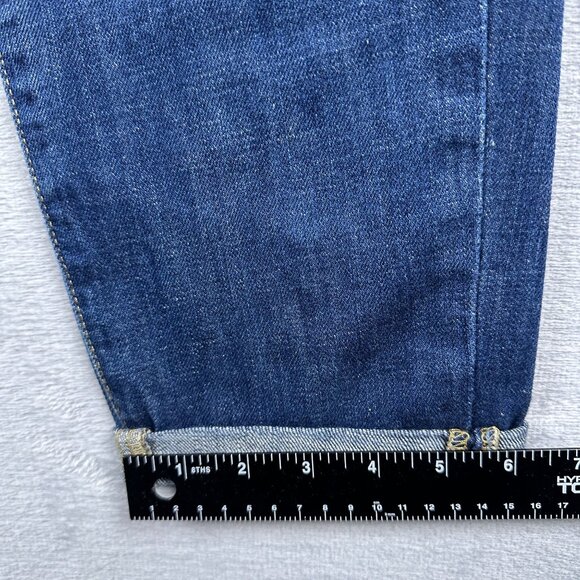Mossimo Denim Women's Boyfriend Jeans Roll Tab Hem Distressed Blue Size 12/31 - Picture 9 of 10